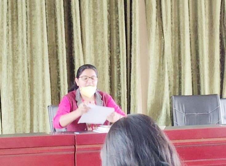 Deputy Commissioner & Chairperson DTF, Kiphire, Sarita Yadav chairing the meeting with the District Task force on June 1. (Morung Photo)
